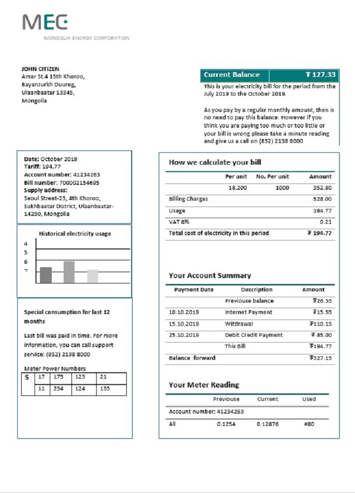  Minol USA business utility bill 